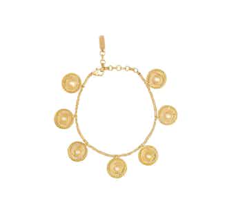 Kalbelia | 22ct Gold Plated Recycled Silver Large Charm Coin Bracelet | Gold from Loft & Daughter in sustainable bracelets, sustainably sourced jewellery